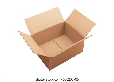 An open empty cardboard box with clipping path - Shutterstock ID 538203706
