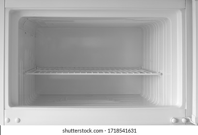 Open Empty Freezer Close Up