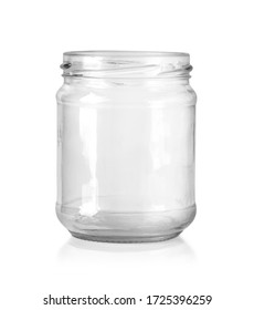 Open empty glass jar for food and canned food. Isolated on white background with clipping path - Shutterstock ID 1725396259