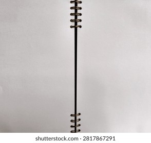 Open empty notebook with ring binder mockup top view clean white blank pages
