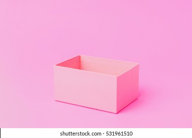 Open Empty Pink Paper Box