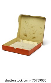 Open Empty Pizza Delivery Box On White Background