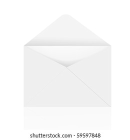 Open Envelope On White Background