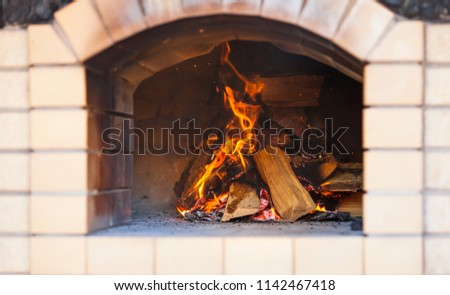 Open Fire Fireplace Stock Photo Edit Now 1142467418 Shutterstock