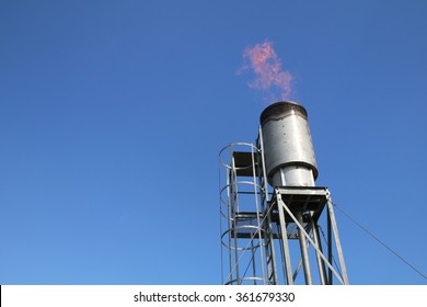 Open Flare Burner Equipment Burning Methane Gas