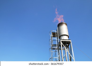 Open Flare Burner Equipment Burning Methane Gas