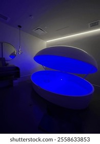 Open float pod filled with salt water 