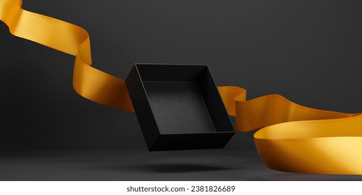 Gift Box Golden Bows Realistic Golden Silk Ribbon Stock Illustration -  Download Image Now - Tying, Hair Bow, Award Ribbon - iStock