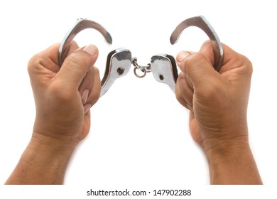 Open Handcuffs With Hand