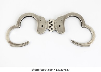 Open Handcuffs With White Background