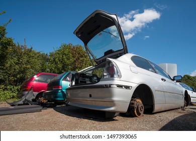 Open Hatch Door On A Scrap Car