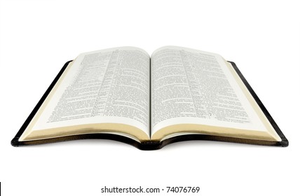 Open Holy Bible Isolated On White