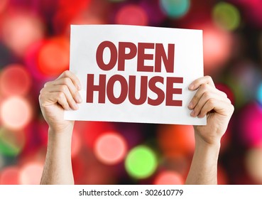 Open House Card With Bokeh Background