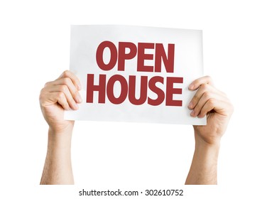 Open House Card Isolated On White