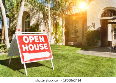 Open House Sign In Front Yard