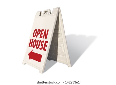 Open House Tent Sign on A White Background with room for logo or text above.