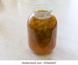 Open jar of strawberry jam
 - Shutterstock ID 595643267