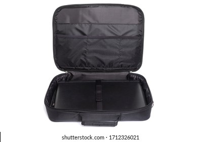 Open Laptop Bag On A White Background