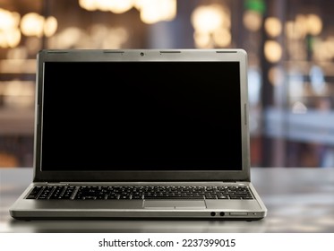 Open Laptop computer with a blank screen