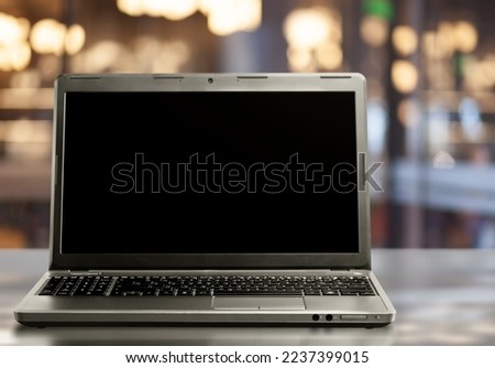 Open Laptop computer with a blank screen