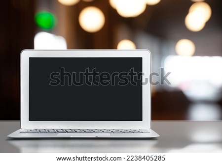Open Laptop computer with a blank screen