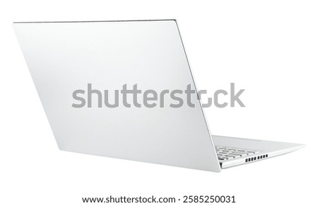 open laptop, isolated from background