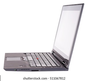 Open Laptop (notebook) Side Isometric View, Isolated On The White