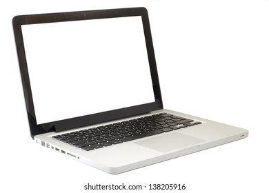 Open Laptop On An White Background