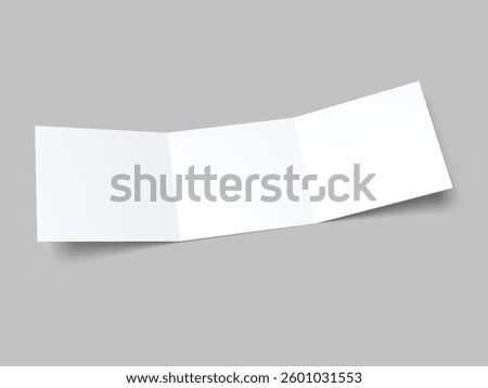 Open Leaflet or tri fold mockup. Blank vector template paper, wedding invitation, postcard, thank you card, notecards, note paper, greeting card, brochure or presentation your creative design work