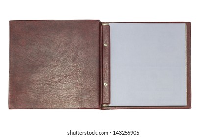 Open Leather Book Isolated On White Background