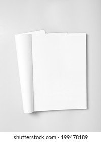 Open Magazine With Blank White Pages Mockup