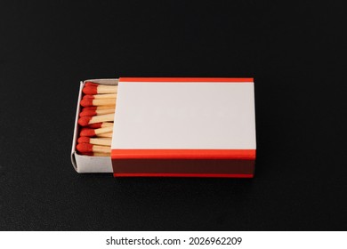 An Open Matchbox With A Blank White Label.