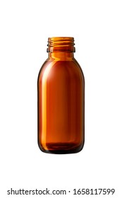 Open Medicine Bottle Close Up Isolated On White Background