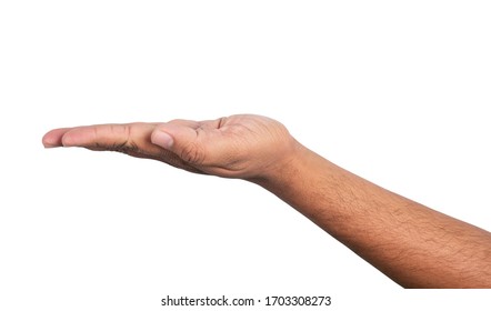 Open men hand on a white background