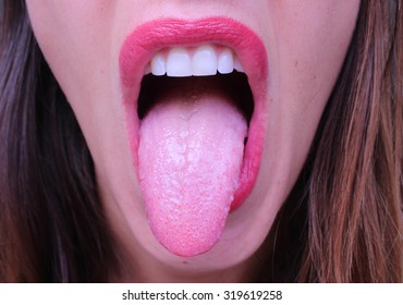 Open Mouth With Tongue And White Teeth