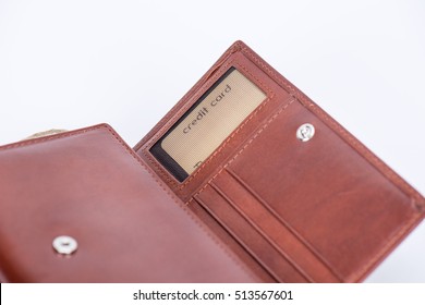 Open new wallet brown on the studio