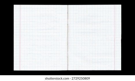 Papel gráfico cuaderno abierto
