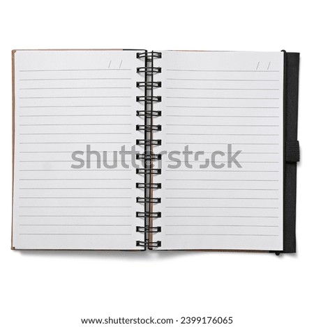Open notebook isolated on white background. blank notebook isolate with clipping path.