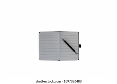 Open Notebook On White Background.