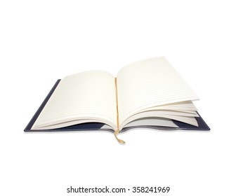 Open Notebook On White Background