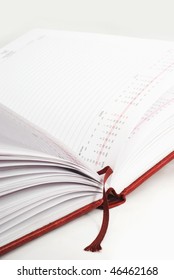 open notebook on a white background