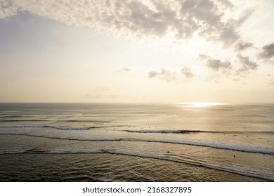 An open ocean during sunset              