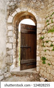 Open Old Door In The Castle