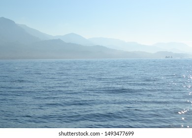 Open Pacific Ocean With Mountains Of Costa Rica In Background