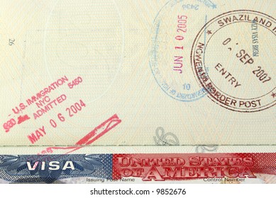 Open Passport Usa Visa Stock Photo 9852676 | Shutterstock