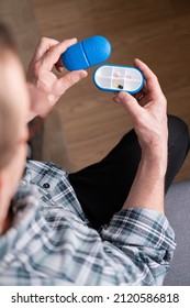 Open Pill Box And Open Boxes With Pills Or Vitamins. Pill-box For Senior Patient