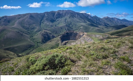 Open Pit Gold Mine Dug Into Nevada Mountain Hillside