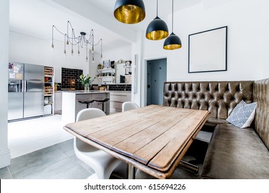 Open plan living - a modern designer kitchen dining area