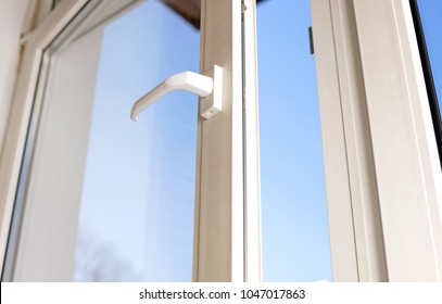 Open Plastic Vinyl Window On House Background