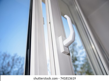 Open Plastic Vinyl Window On A Background Blue Sky